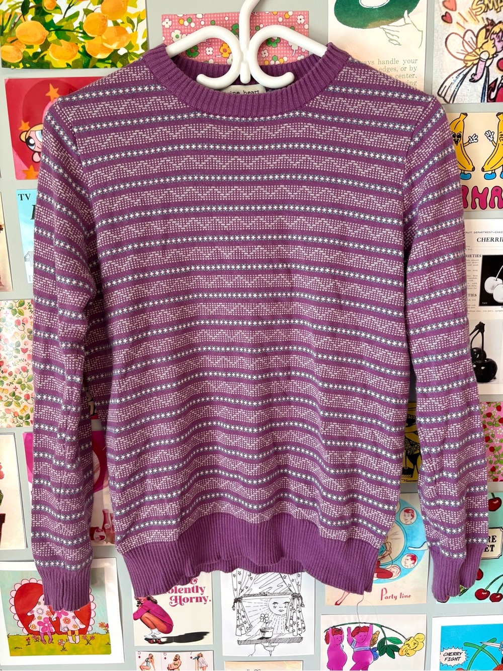 Vintage Style Striped Purple Knit Sweater